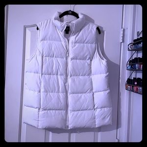 White puffer vest